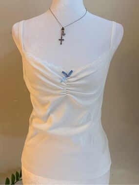 ASOS White Lace-Trim Coquette Cami